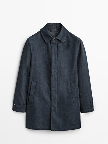 Cotton and linen blend check raincoat - Limited Edition