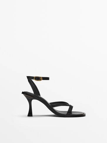 LEATHER HIGH-HEEL SANDALS WITH WELT DETAIL