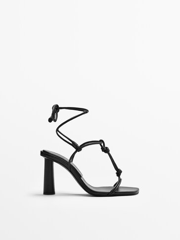 Düğümlü deri bantlı sandalet - Limited Edition