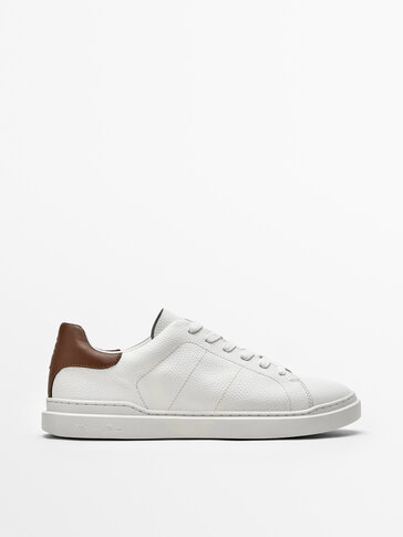 NAPPA LEATHER TRAINERS WITH LEATHER DETAIL