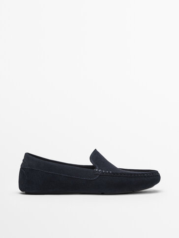 BLUE SPLIT SUEDE HOME LOAFERS