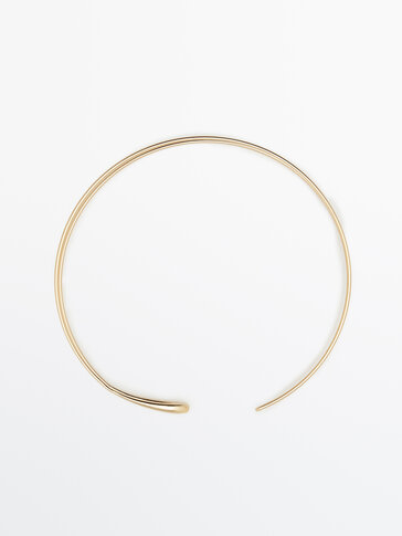 Gold-plated double choker necklace