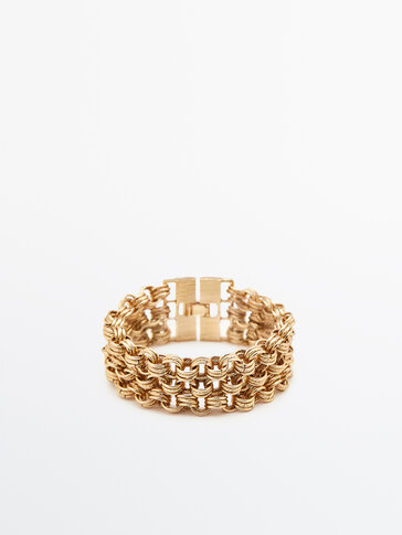 Gold-plated multi-chain bracelet