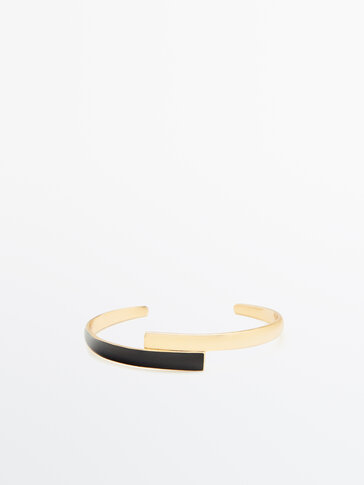 Gold-plated bracelet with enamel detail