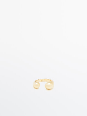 Gold-plated teardrop ring