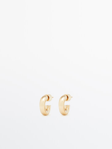 Gold-plated mini hoop earrings