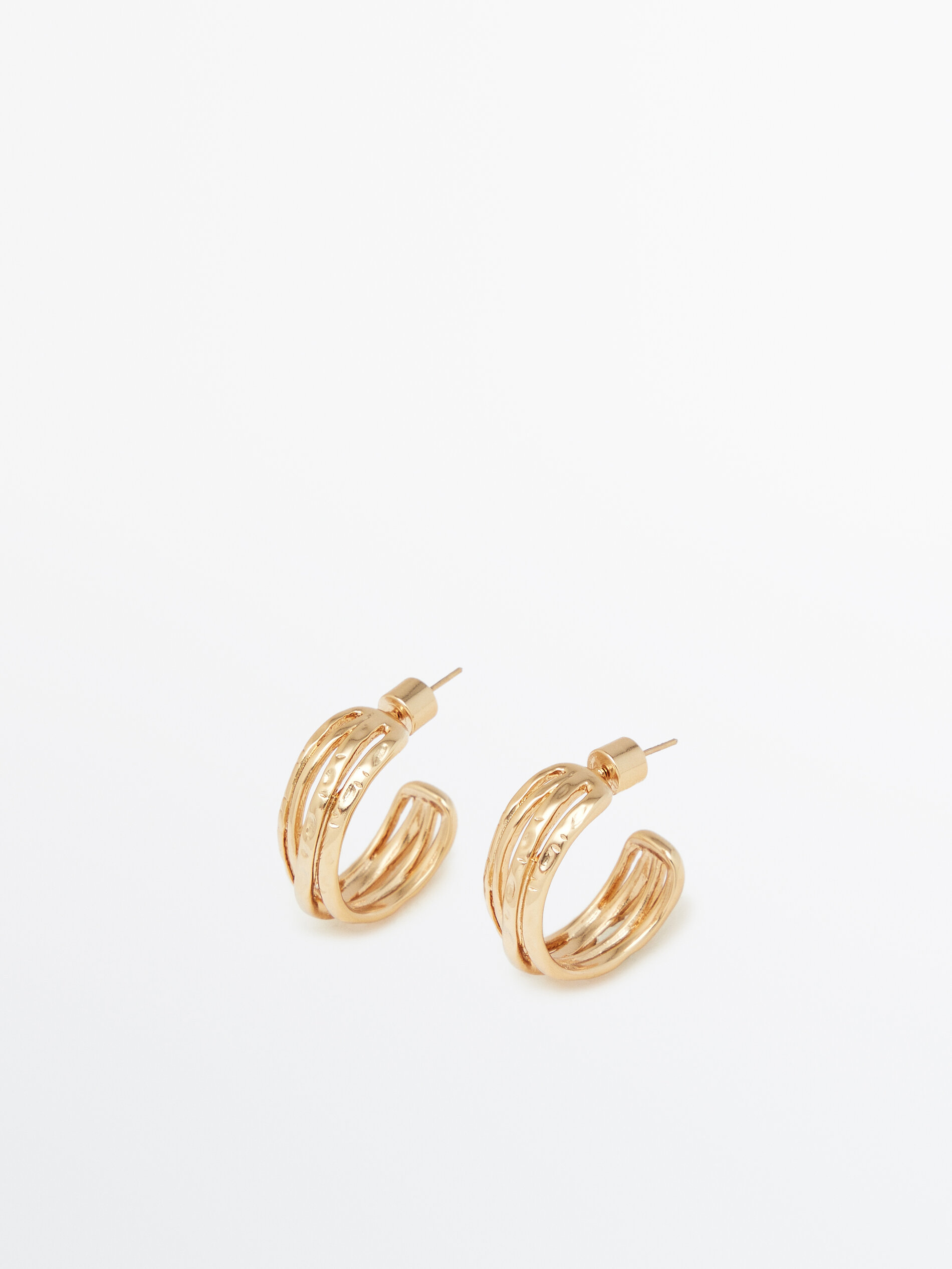 Massimo Dutti Gold-Plated Minimalist Hoop Earrings - Big Apple Buddy