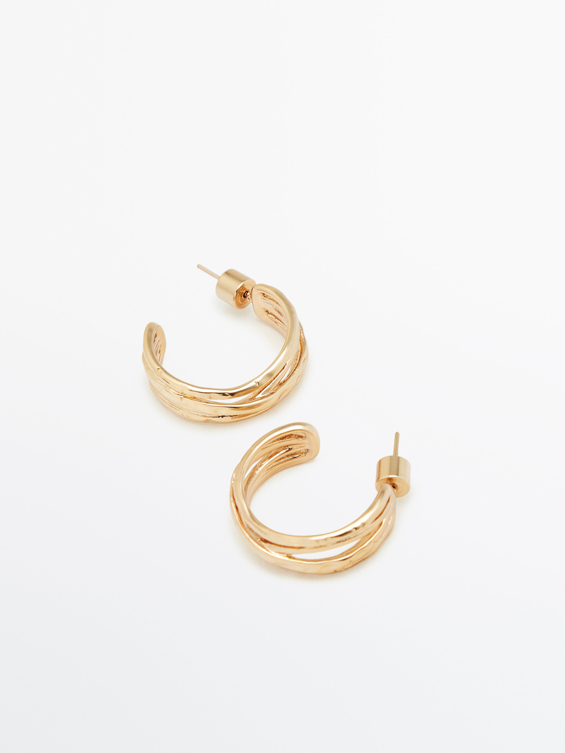 Massimo Dutti Gold-Plated Minimalist Hoop Earrings - Big Apple Buddy