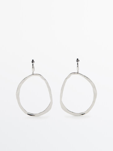 Long oval textured earrings - Limited Edition