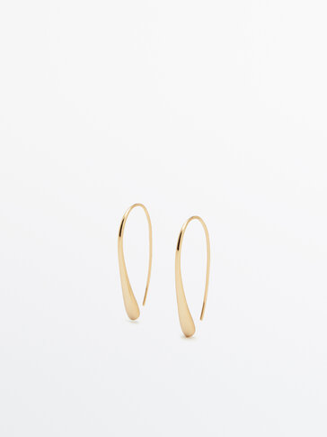 Gold-plated hook teardrop earrings