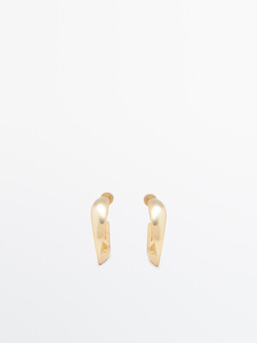 Small gold-plated twisted earrings