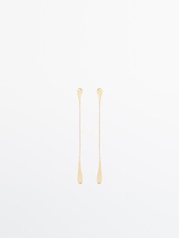 Boucles d’oreilles pendantes goutte plaqué or