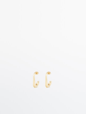 Gold-plated hoop teardrop earrings