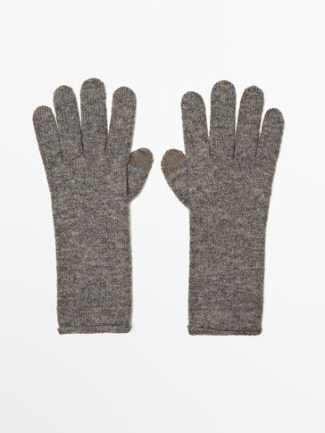 Gants pour écran tactiles en maille fine de laine mélangée