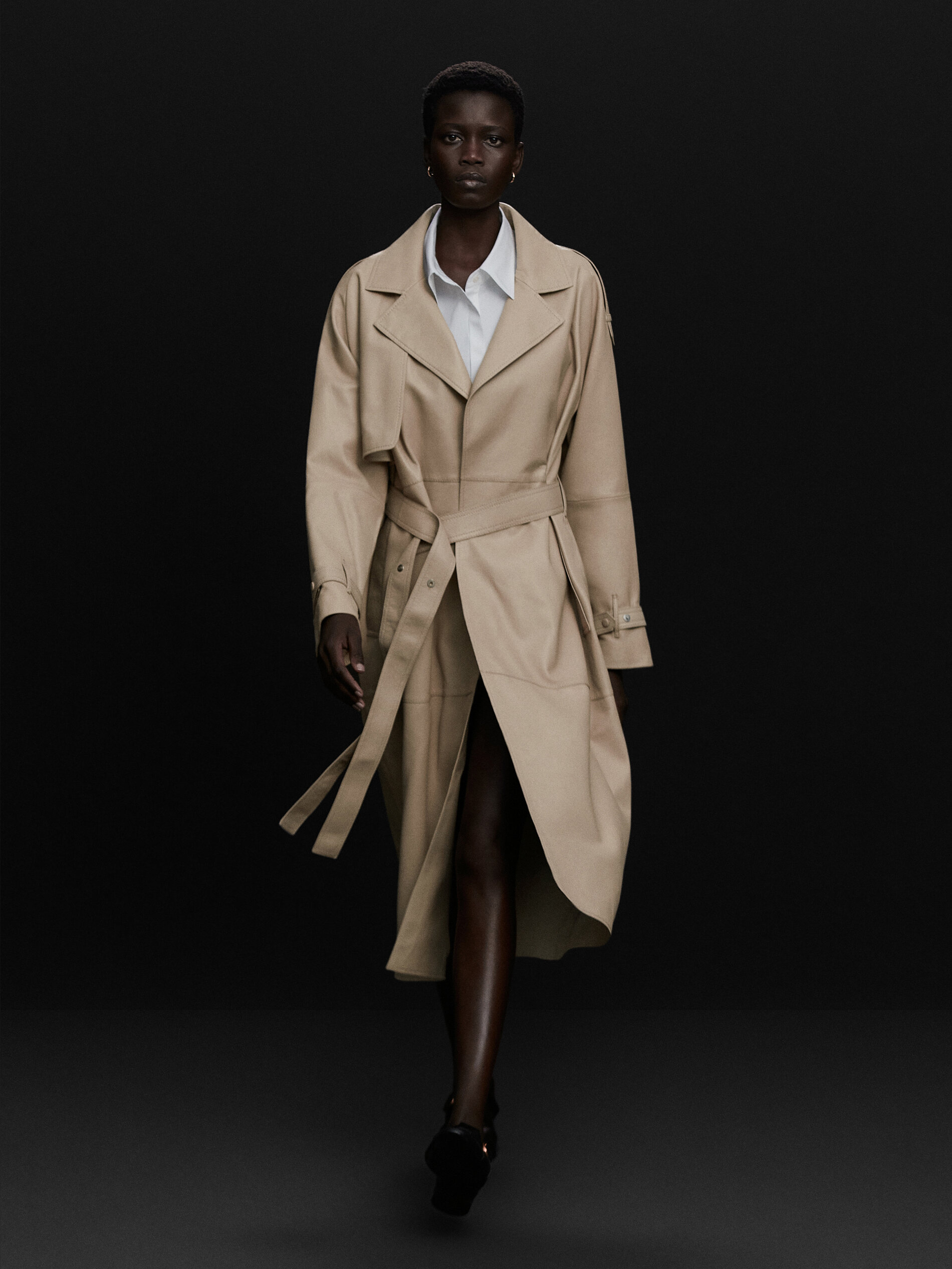 Massimo dutti cheap leather trench