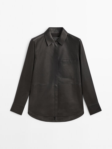 Nappa leather shirt with pocket