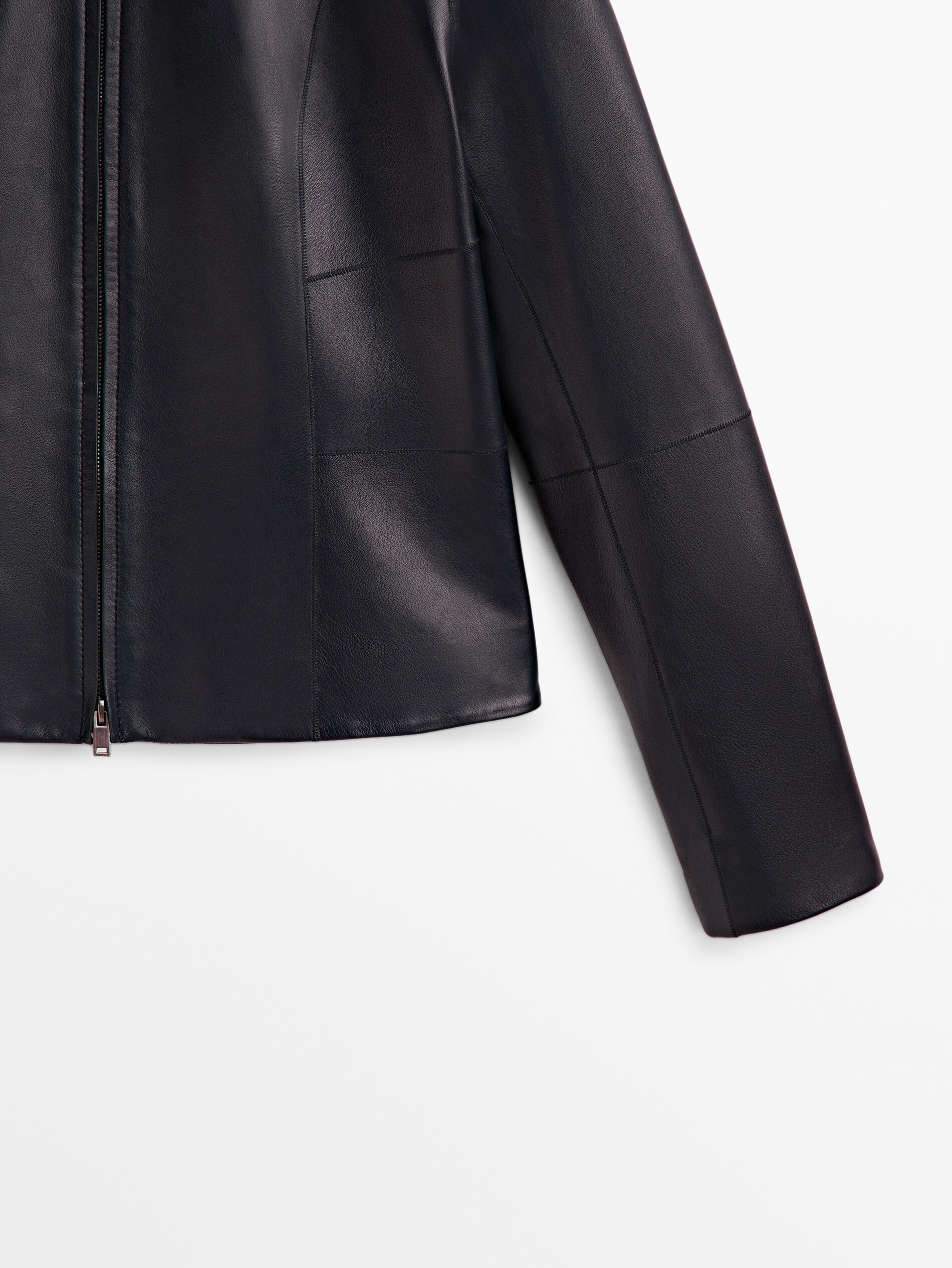 Navy blue nappa leather jacket · Navy Blue · Skirts | Massimo Dutti