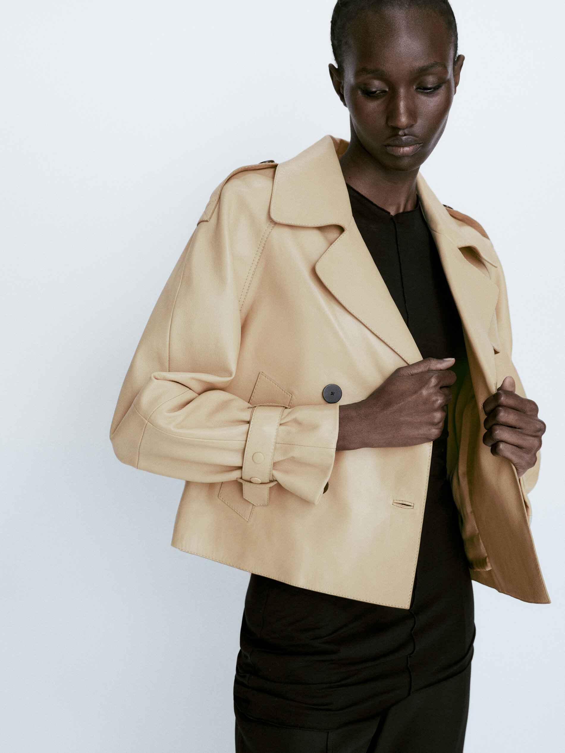 Massimo dutti cheap leather trench