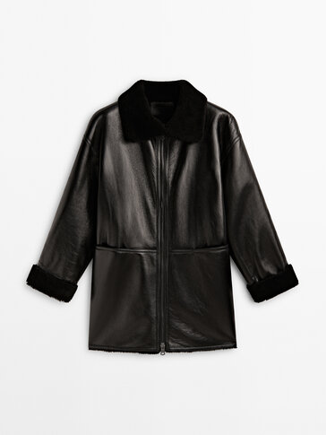 Women s black coats Massimo Dutti