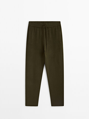 Tapered fit knit trousers