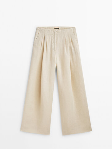 100% linen darted co-ordinated trousers