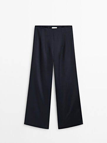 100 linen darted coordinated trousers  Massimo Dutti