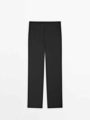 Black culotte chino trousers