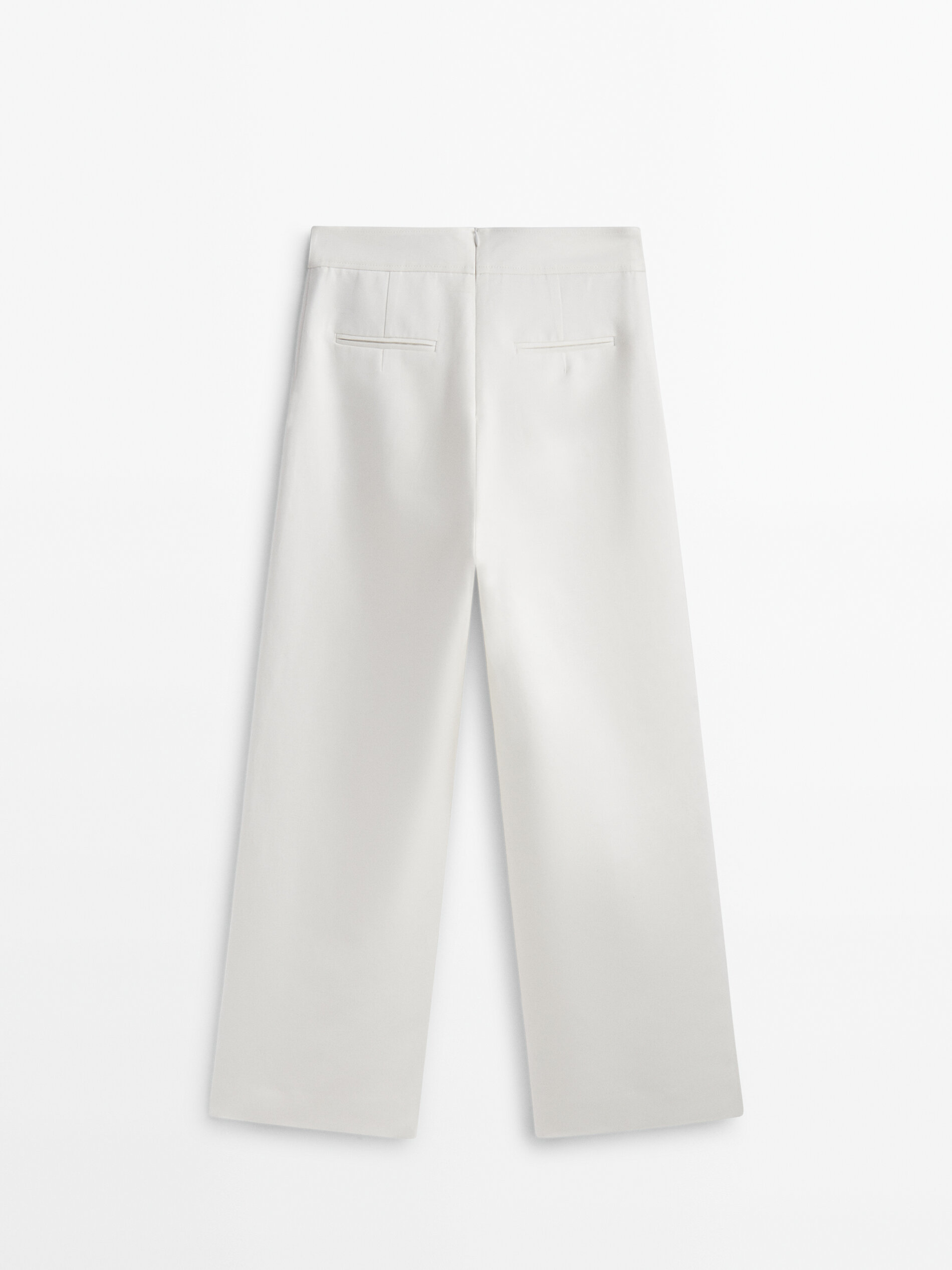 Pantalón ancho botones con algodón y lino