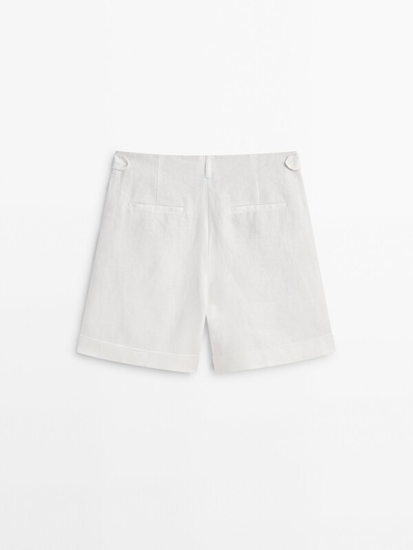 100% linen Bermuda shorts · Cream, Black, Ochre · Dressy | Massimo Dutti