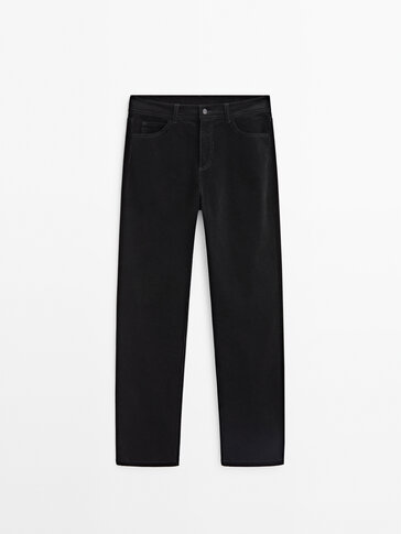 Relaxed straight fit needlecord trousers