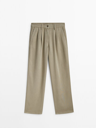 Loose-fit lyocell trousers