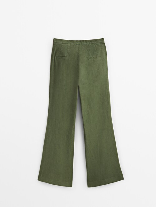 Pantalon Lino Lineas - Multi/verde — LA OPERA