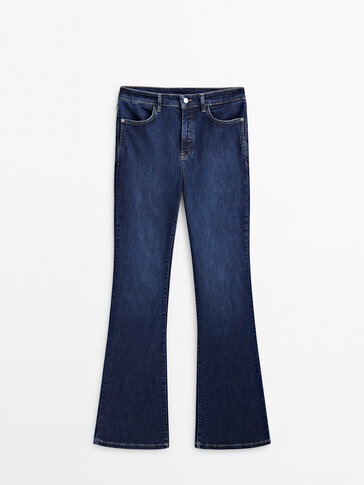 Jean skinny taille haute coupe flare