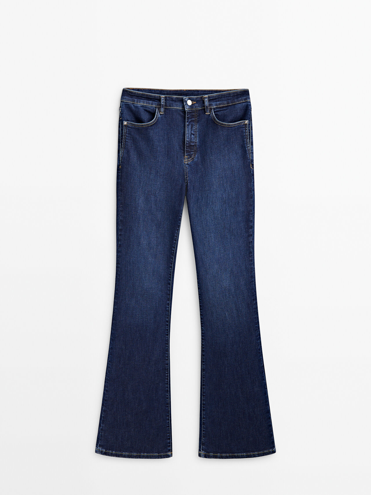 Massimo Dutti High-waist Skinny Flare Jeans In Medium Blue ModeSens
