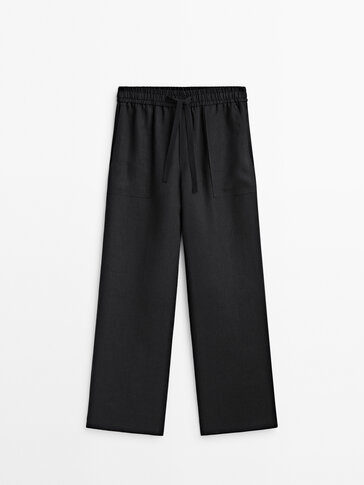 Linen carpenter joggers with pocket