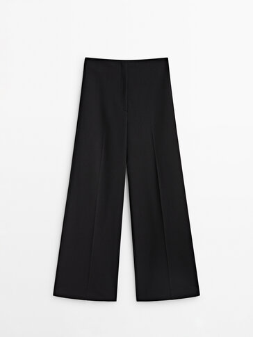 Черен панталон от костюм с широк крачол – Limited Edition