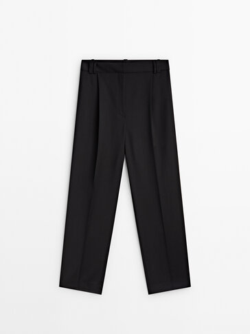 100% wool trousers with darts