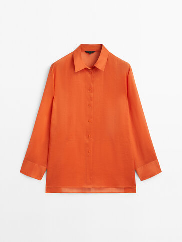 100% ramie shirt with chest detail