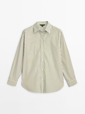 Striped poplin shirt