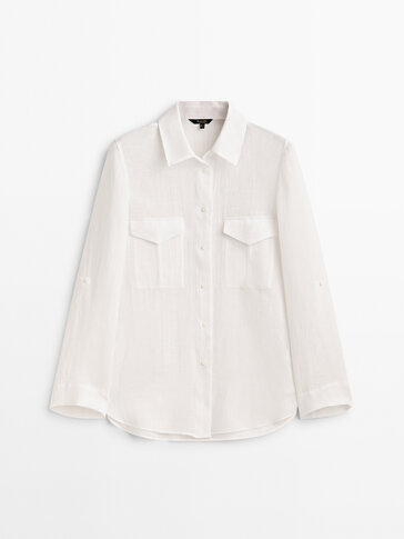 100% linen shirt with pockets