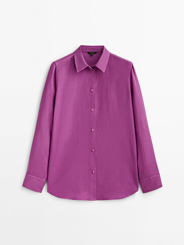 Oversized blouse van 100% linnen