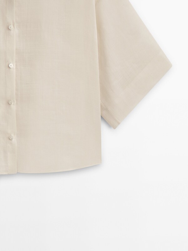 100% ramie short sleeve shirt · Cream, Khaki, Orange, Pink · Shirts ...