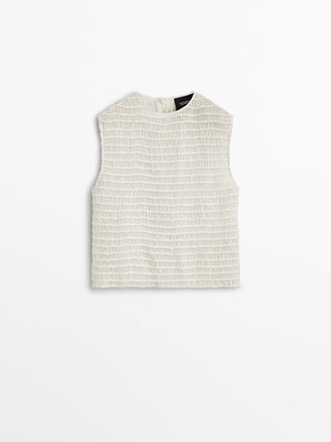 Mouwloze blouse met structuur - Limited Edition