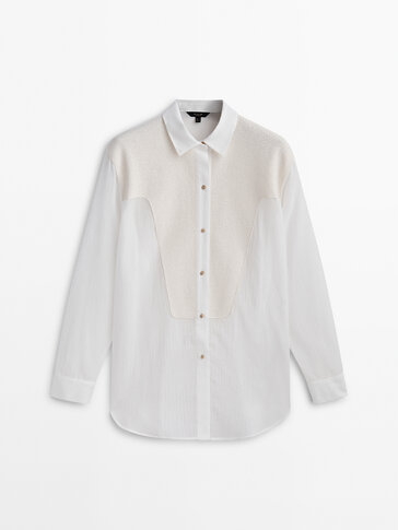 Semi-sheer shirt with chest detailing
