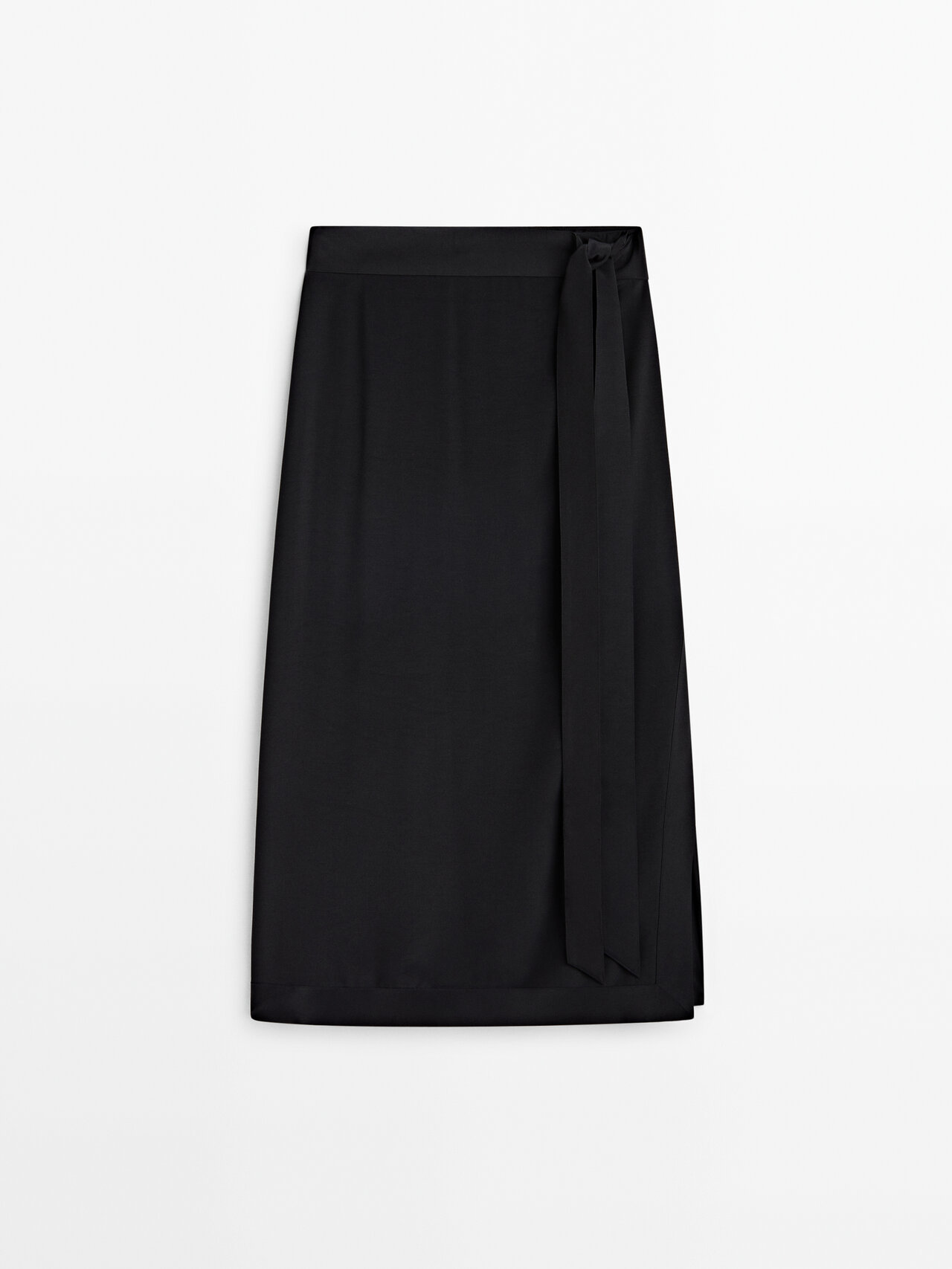 Massimo Dutti Contrast Flowing Midi Skirt | ModeSens