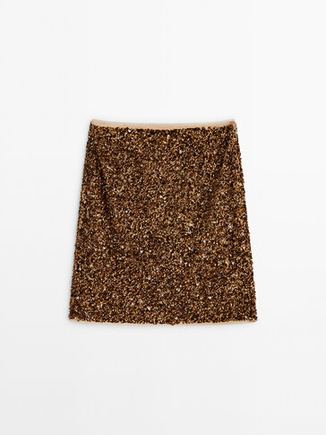 Sequinned mini skirt
