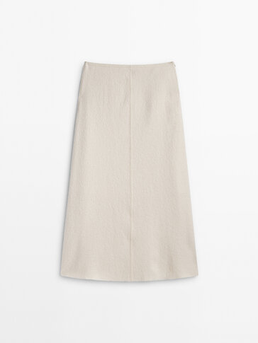 Massimo dutti 2025 white pleated skirt