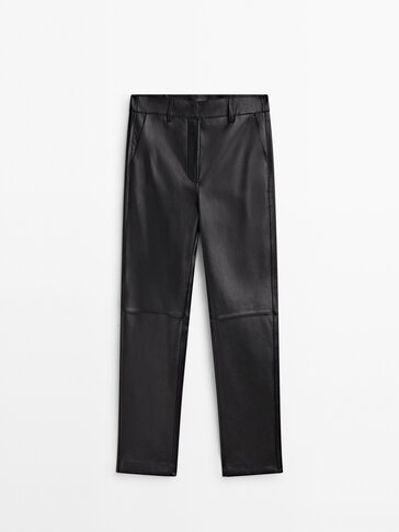 Nappa leather chino trousers