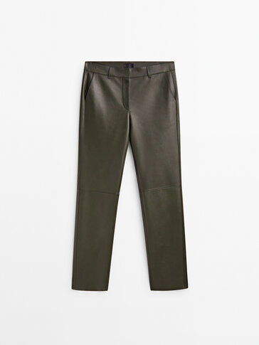 Nappa leather chino trousers