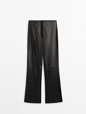 Черен Кожен панталон от естествена напа – Limited Edition